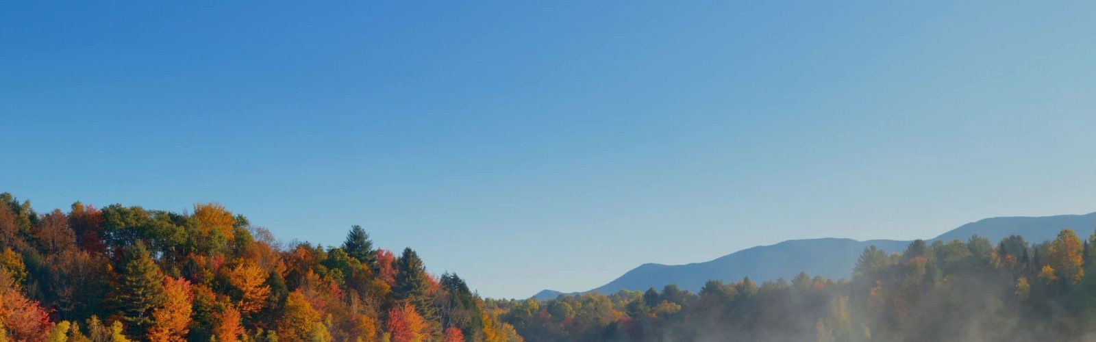 Mountains in foliage season in Vermont